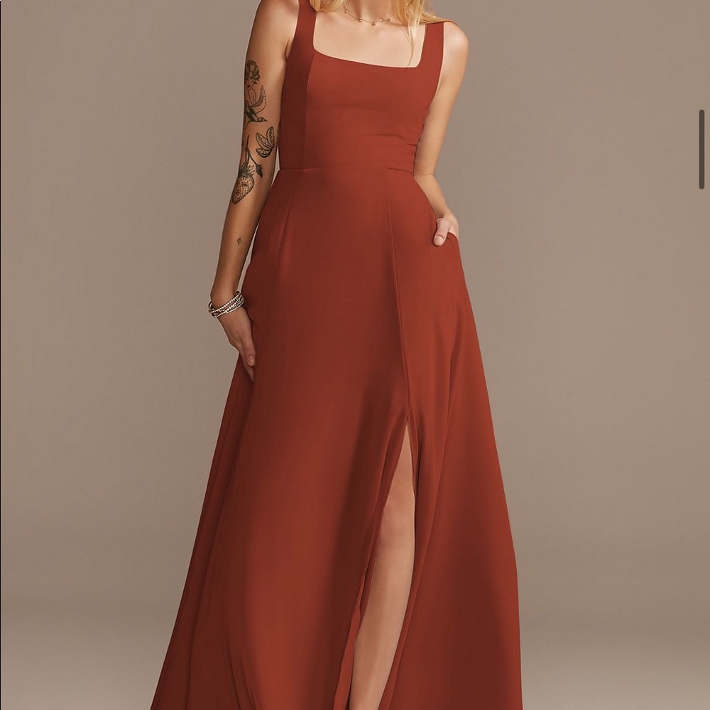 Terracotta bridesmaids dress